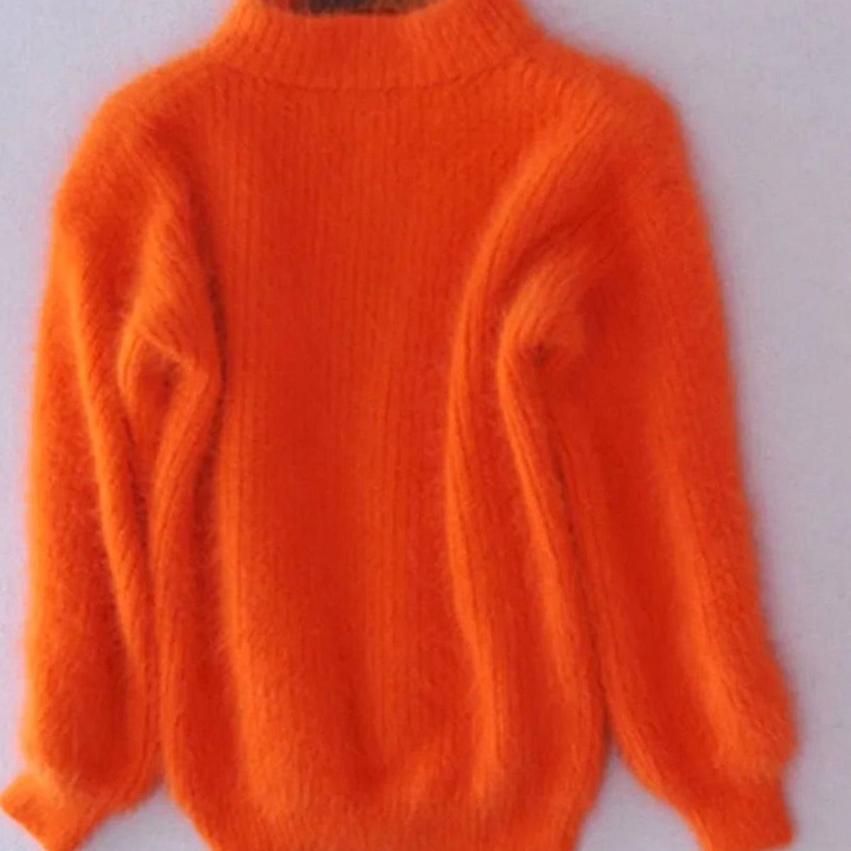 Women's Turtleneck Angora Loose-Fit Pullover Knit Sweater