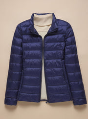 Dark Blue Stand-Up Collar