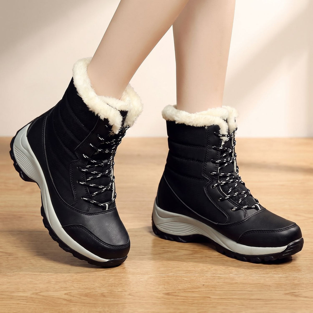 Amelia | Women's Waterproof Faux-Fur Lined Lace-Up Snow Boots
