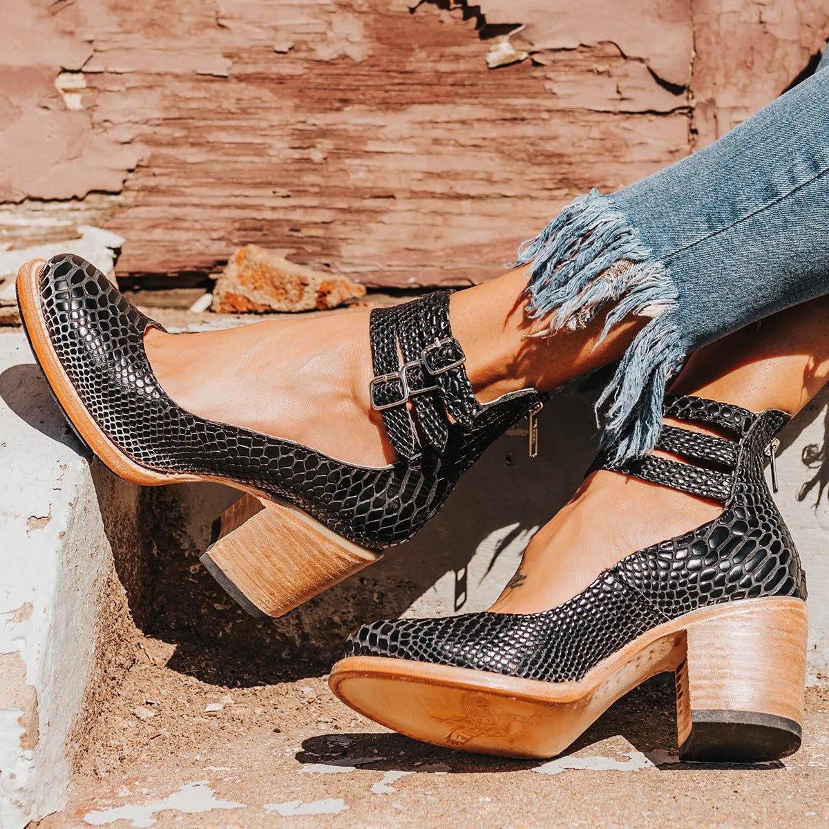 Women's Western-Style Buckle-Strap Pointed-Toe Ankle Boots