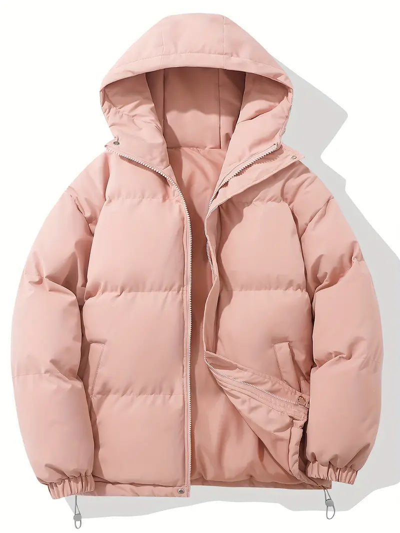 Women's Hooded Puffer Jacket, Quilted, Zip Front