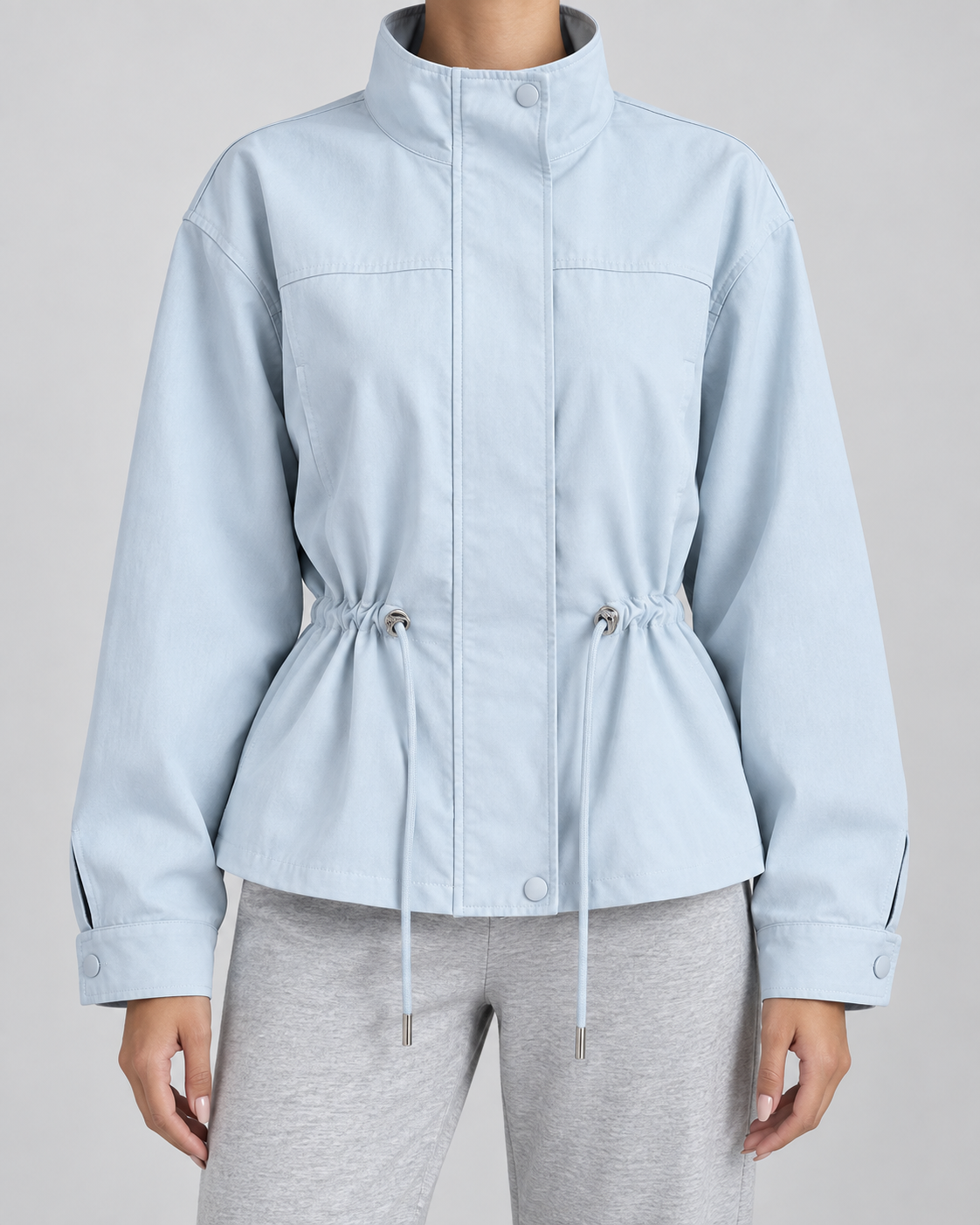 Women's Zip-Front Jacket - Drawstring Waist