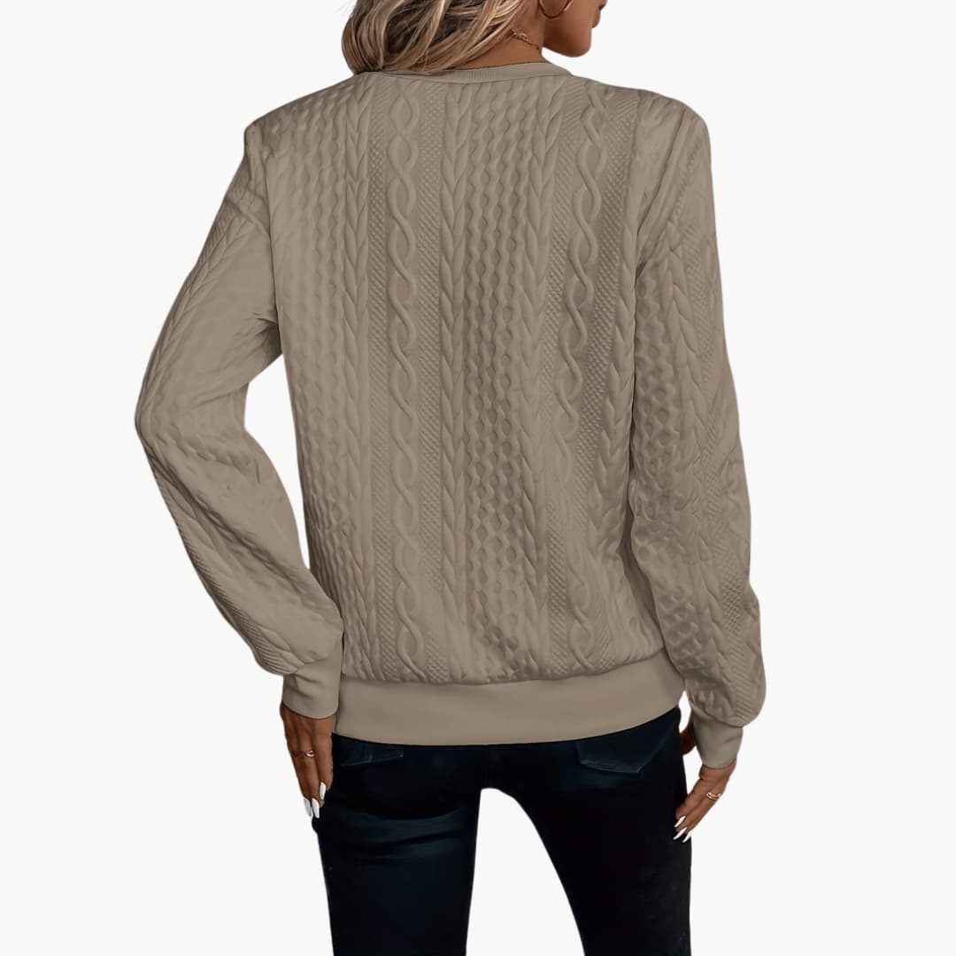 Xenia | Cable Knit Half-Zip Sweater for Women