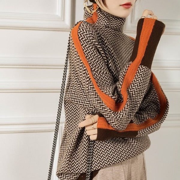 Yalena | Chevron Knit Sweater for Women