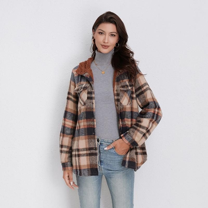 Yseult | Plaid Flannel Jacket with Hood for Women
