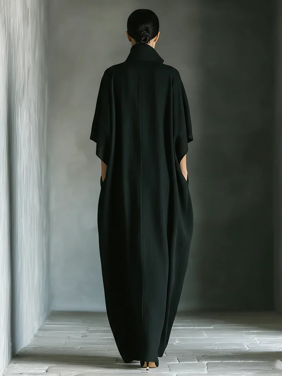 Khaye - Black Maxi Dress With Kimono Sleeves