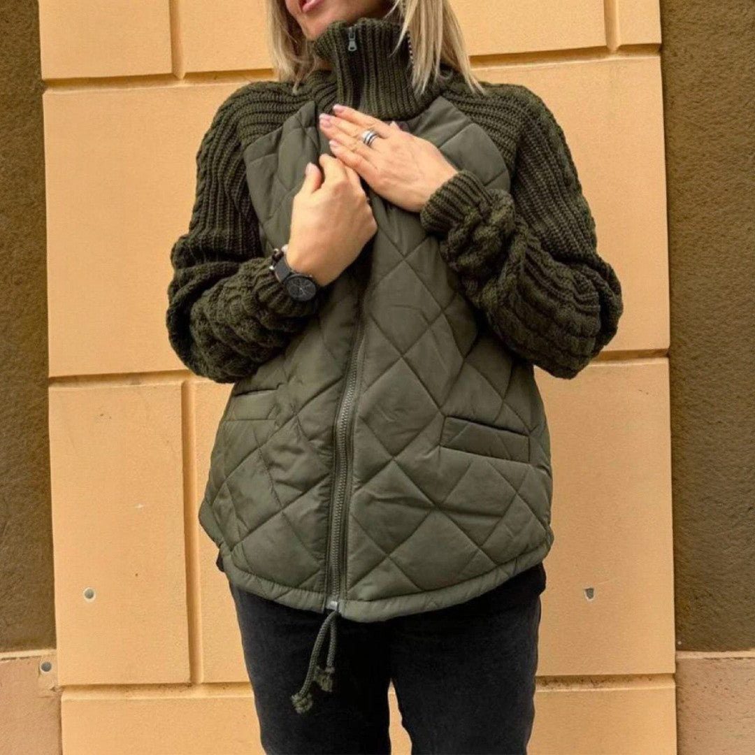 Zaira | Quilted Hybrid Jacket with Stand Collar for Women