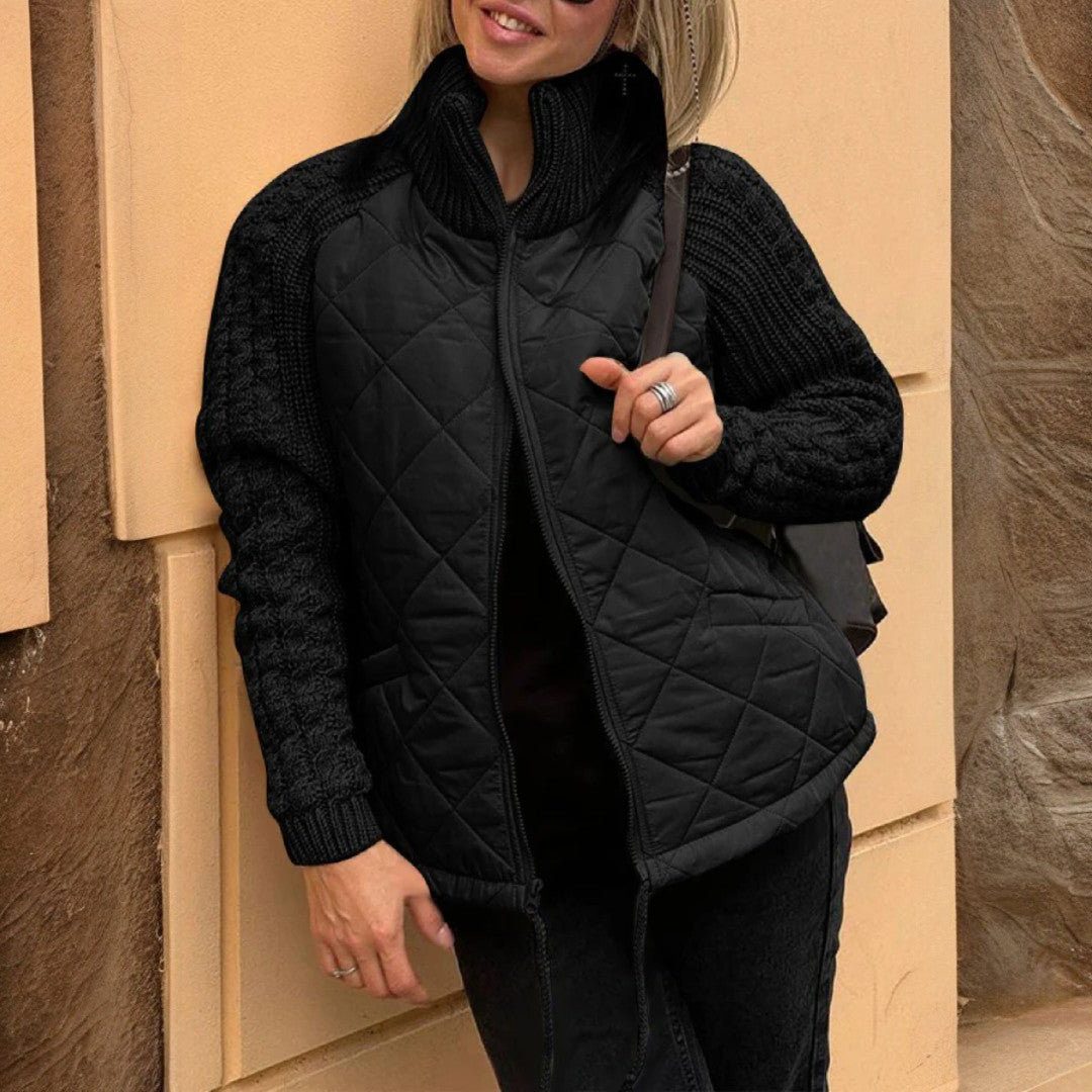 Zaira | Quilted Hybrid Jacket with Stand Collar for Women