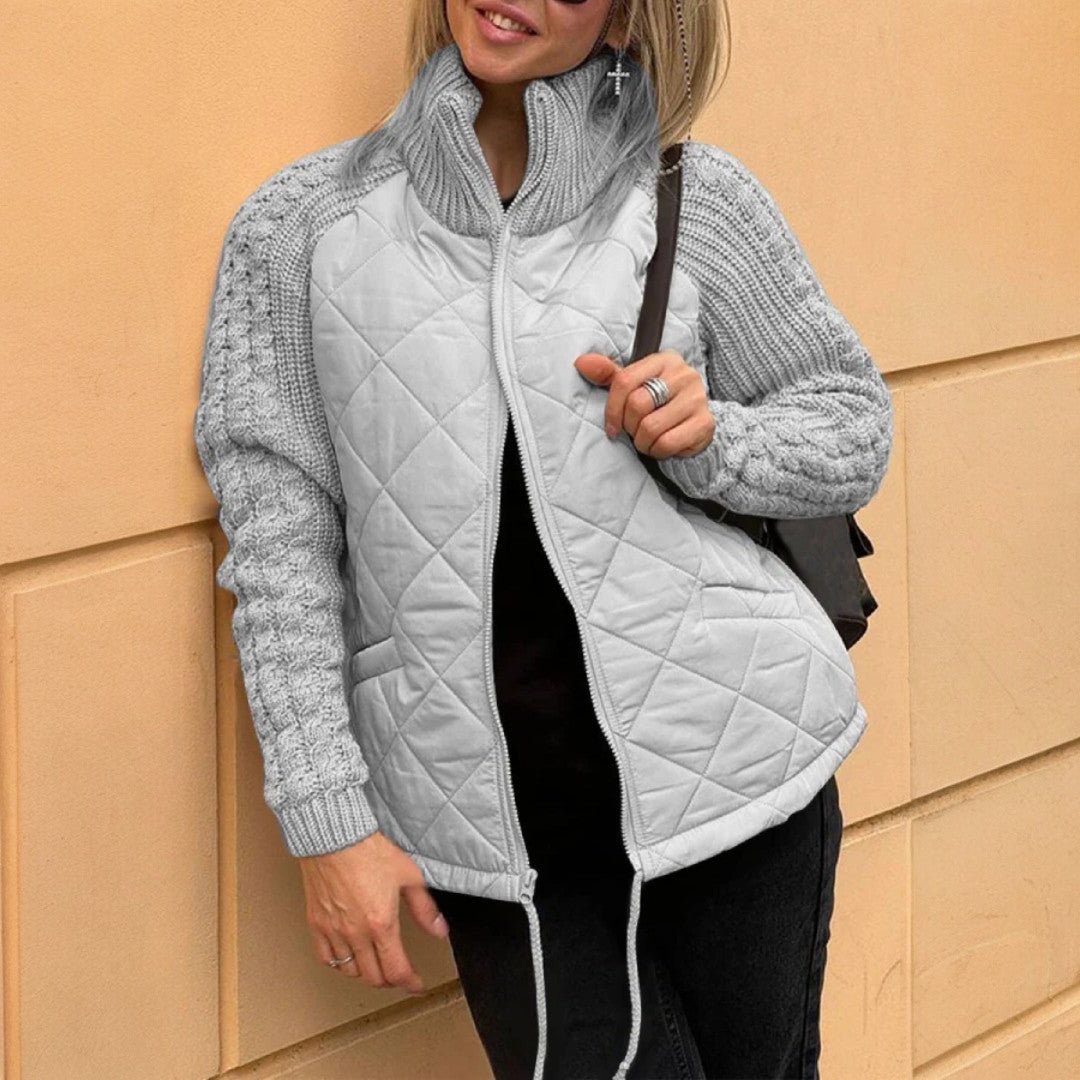 Zaira | Quilted Hybrid Jacket with Stand Collar for Women
