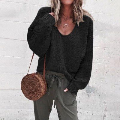 Zia | Oversized Sweater with V-Neck and Long Sleeves for Women