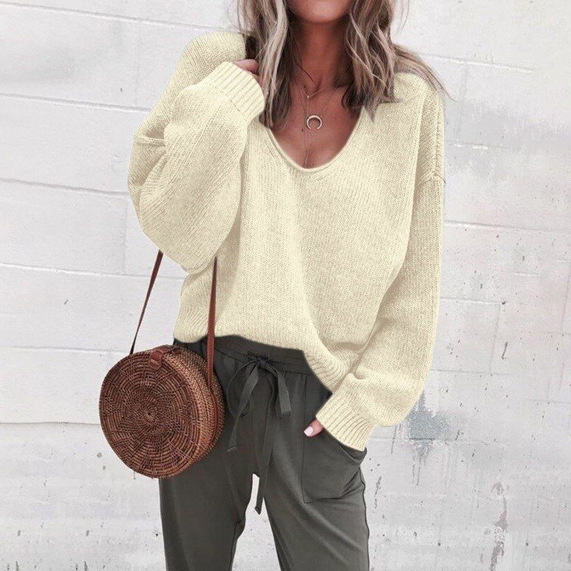 Zia | Oversized Sweater with V-Neck and Long Sleeves for Women