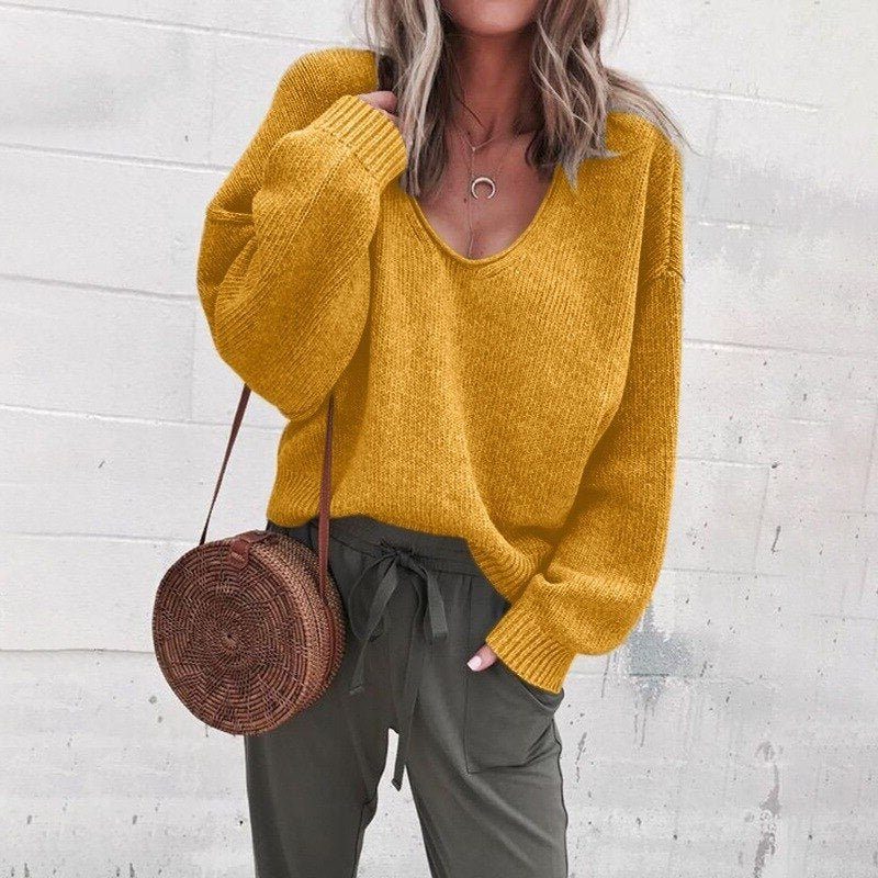 Zia | Oversized Sweater with V-Neck and Long Sleeves for Women