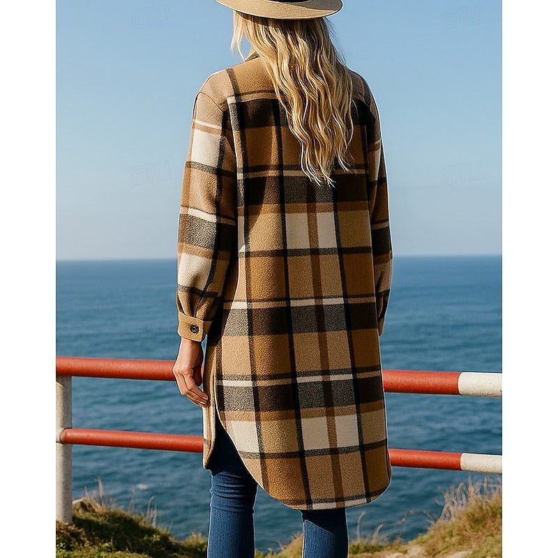 Zia | Plaid Longline Jacket for Women