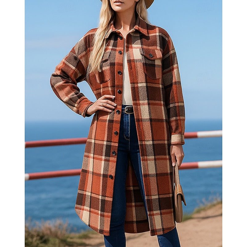 Zia | Plaid Longline Jacket for Women