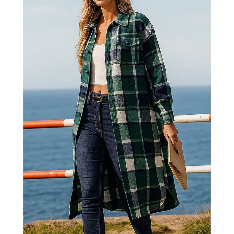 Zia | Plaid Longline Jacket for Women